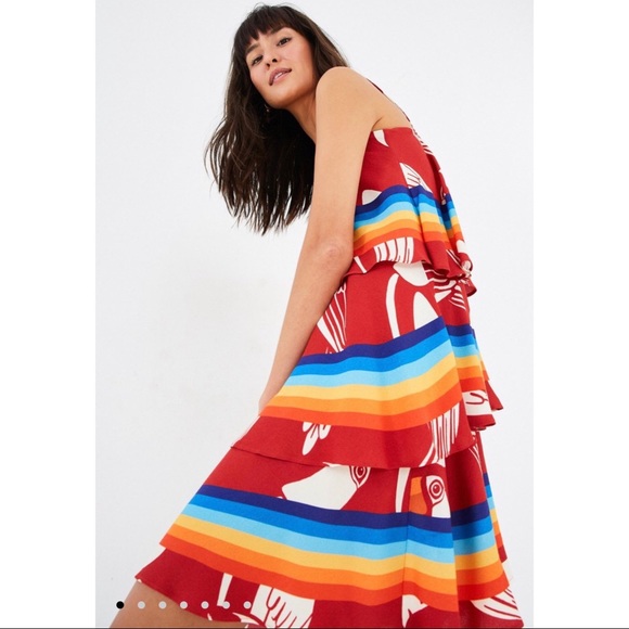 FARM Rio Tucano Tiered Mini Dress -Size M- NWT - Picture 3 of 10